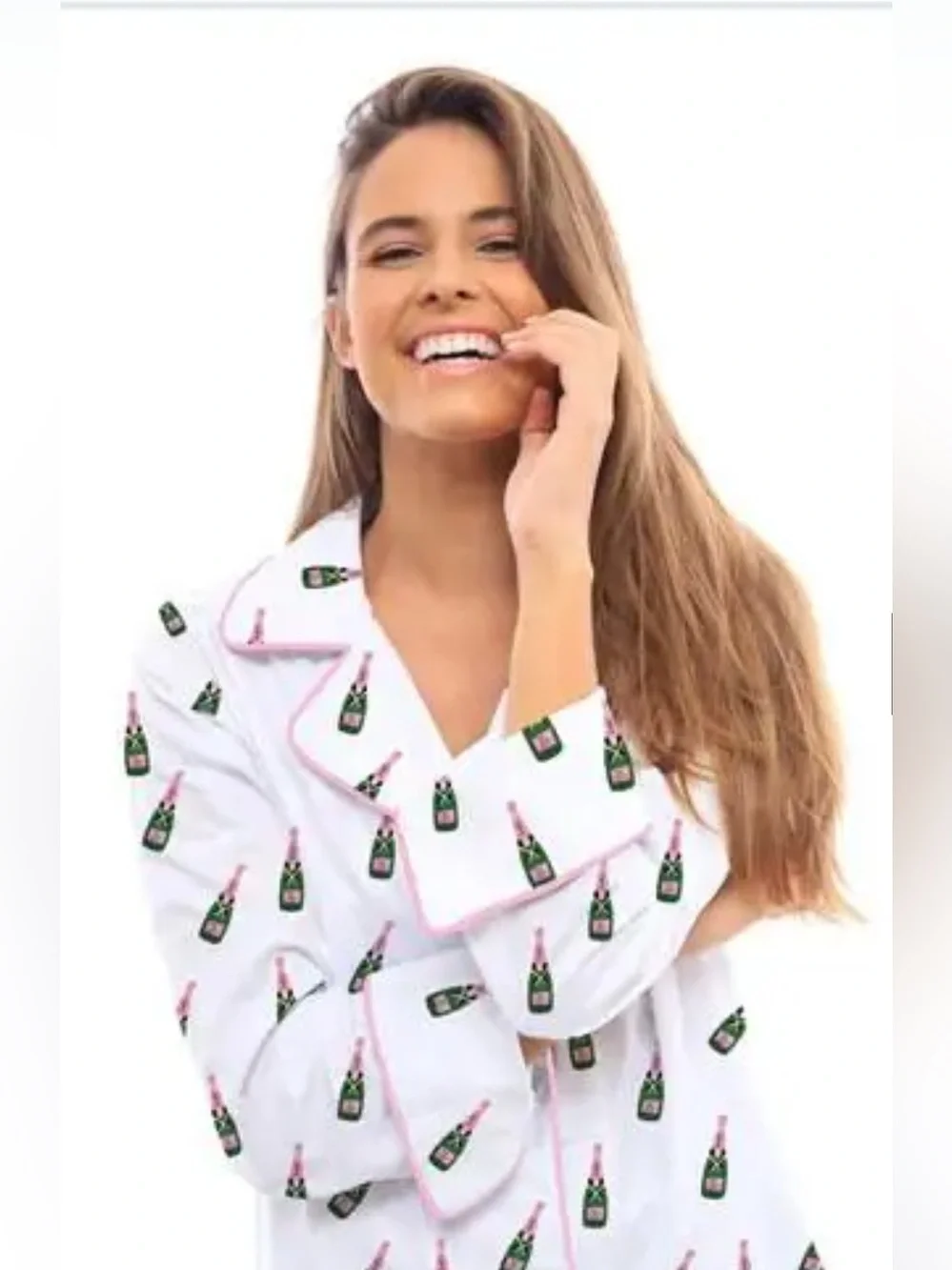 Toss Designs $88 Sleep Tight Champagne Bottle Night Shirt Size L/XL - Picture 2 of 8